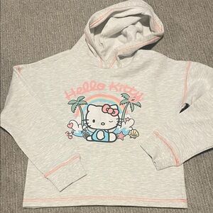 Hello Kitty Light Gray Kids Hoodie with Pink Accents